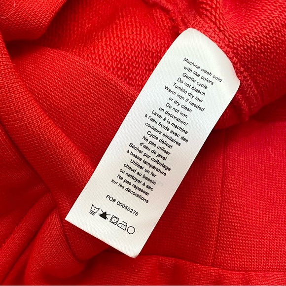RAG & BONE Battle Red City Terry Organic Cotton Hoodie Sweatshirt Size S - Picture 11 of 15